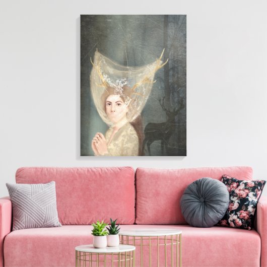 De bride, gothische, donkere romance, mooie kunst canvas afdruk (Insitu (Woonkamer))