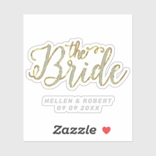 De Bride moderne typografie Silver & Gold Sticker
