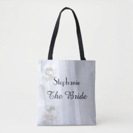 De Bride Personalized Faux  Lace Name Tote Bag