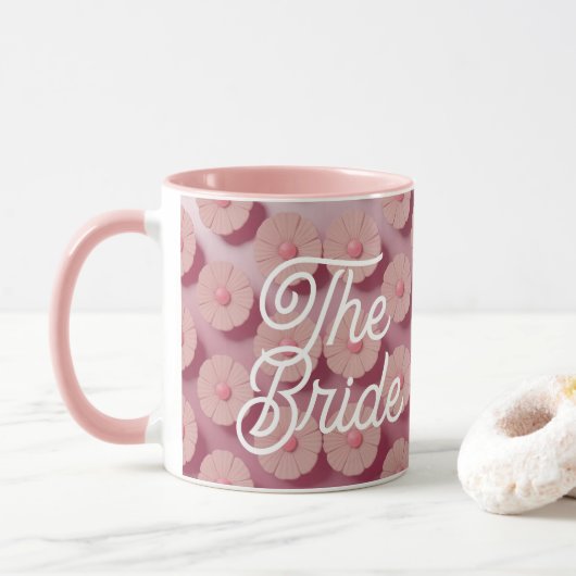 De Bride Pink Daisies Combo Mok (Met donut)