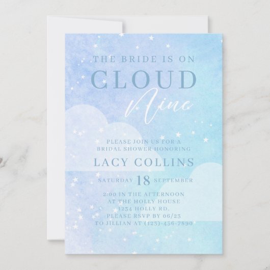 De Bride staat op Cloud Nine Vrijgezellenfeest Kaart (Voorkant)