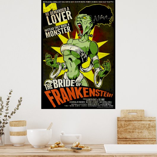 De Bride van Frankenstein Poster (Keuken)