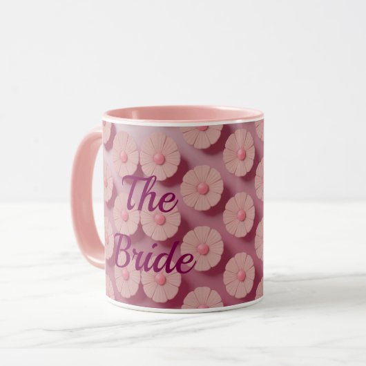 De Bride Wine Pink Daisies Combo Mok (Voorkant links)