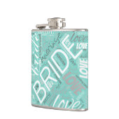 De Bride Word Cloud White ID253 Heupfles (Links)