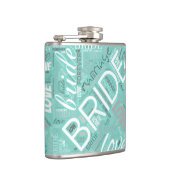 De Bride Word Cloud White ID253 Heupfles (Rechts)