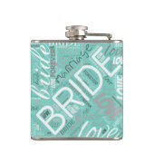 De Bride Word Cloud White ID253 Heupfles (Achterkant)