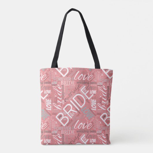 De Bride Word Cloud White ID253 Tote Bag (Achterkant)