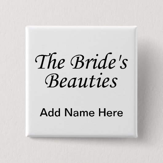 De brides Beauties Vierkante Button 5,1 Cm (Voorkant)