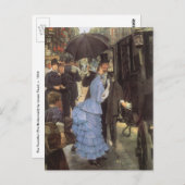 De Bridesmaid (alias de reiziger) van James Tissot Briefkaart (Voorkant / Achterkant)