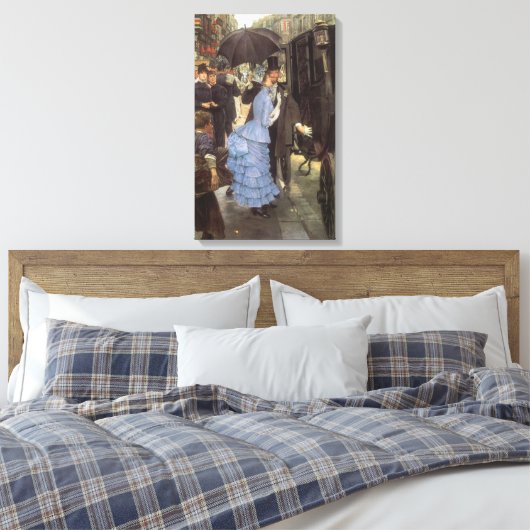 De Bridesmaid (alias de reiziger) van James Tissot Canvas Afdruk (Insitu (Slaapkamer))