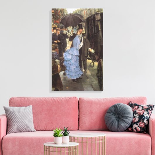 De Bridesmaid (alias de reiziger) van James Tissot Canvas Afdruk (Insitu (Woonkamer))
