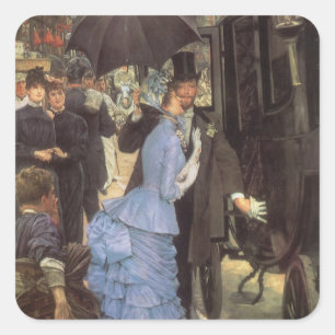 De Bridesmaid (alias de reiziger) van James Tissot Vierkante Sticker
