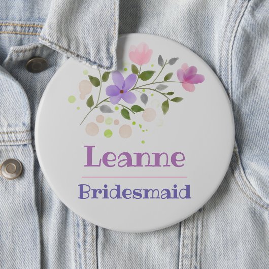 De Bridesmaid Button Badge (In situ)