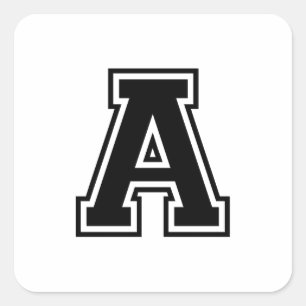 De brief A, Collegiaal Alfabet Vierkante Sticker