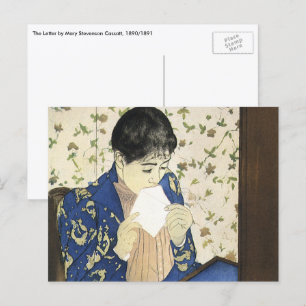 De brief door Mary Cassatt, Vintage Impressionisme Briefkaart