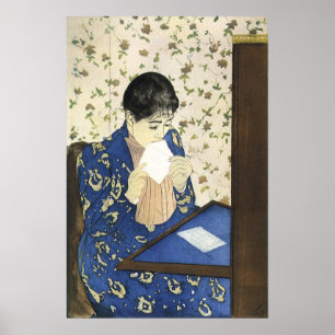De brief door Mary Cassatt, Vintage Impressionisme Poster