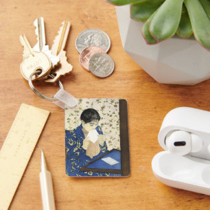 De brief door Mary Cassatt, Vintage Impressionisme Sleutelhanger