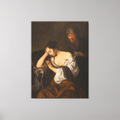 De Brief (tussen 1650 en 1660) Canvas Afdruk (Voorkant)