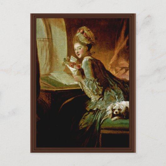 De brief van de Liefde, van Fragonard, Jean Honoré Briefkaart (Voorkant)
