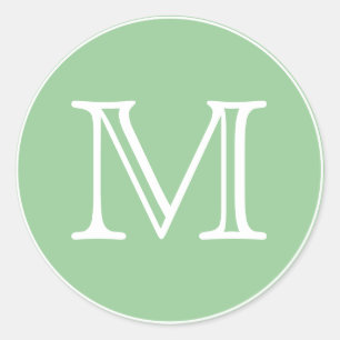De Brief van het monogram Ronde Sticker