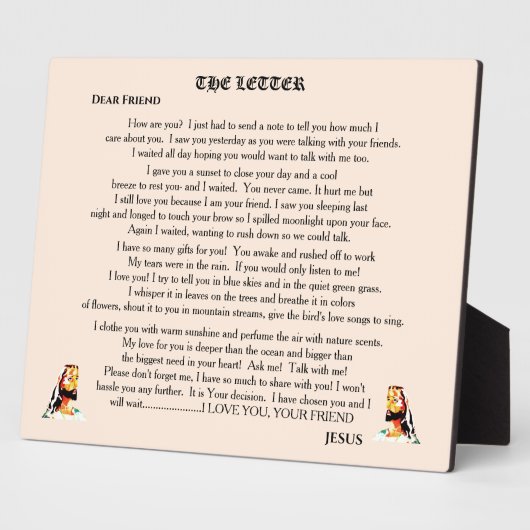 DE BRIEF VAN JESUS FOTOPLAAT (Zijkant)