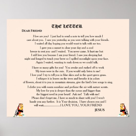 DE BRIEF VAN JESUS POSTER (Voorkant)