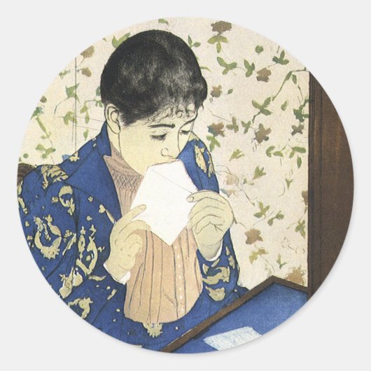 De brief van Mary Cassatt,  impressionisme Ronde Sticker (Voorkant)