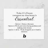 De Briefkaart Beautyteller van de Startreeksen (Achterkant)