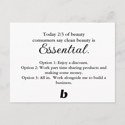 De Briefkaart Beautyteller van de Startreeksen (Achterkant)