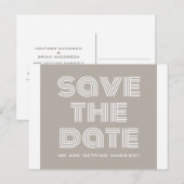 De Briefkaart Datum opslaan, beige (Voorkant / Achterkant)