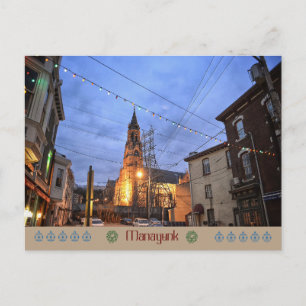 De briefkaart-manayunk-Kerk van Philadelphia Feestdagenkaart