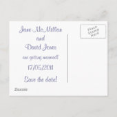 De Briefkaarten Datum opslaan in Lila (Achterkant)