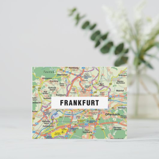 De BRIEFKAARTEN ♥ Frankfurt van de KAART (Staand voorkant)