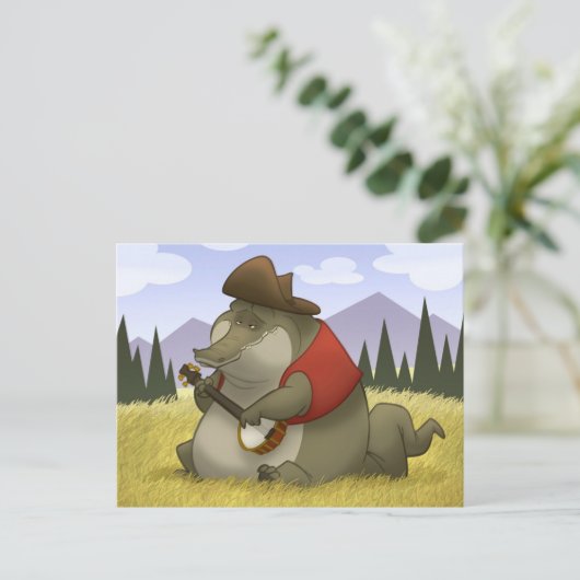 De Briefkaarten van banjo-Strummin' Gator (Staand voorkant)