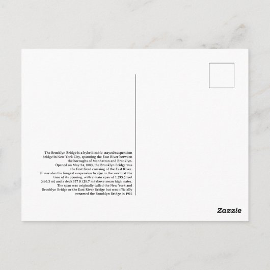 De Briefkaarten van de Brooklyn Bridge (Achterkant)