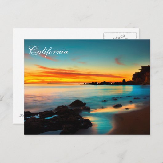 De Briefkaarten van de Scène van het Strand van (Voorkant / Achterkant)