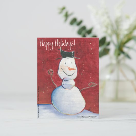 De Briefkaarten van de Vakantie van de sneeuwman (Staand voorkant)