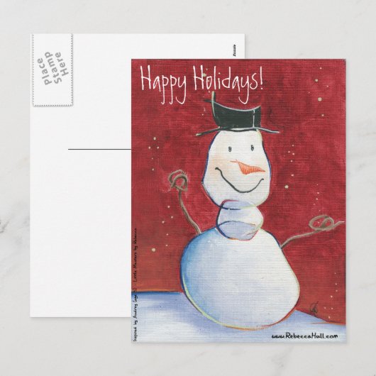 De Briefkaarten van de Vakantie van de sneeuwman (Voorkant / Achterkant)