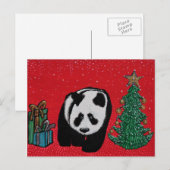 De Briefkaarten van Kerstmis van de panda (Voorkant / Achterkant)