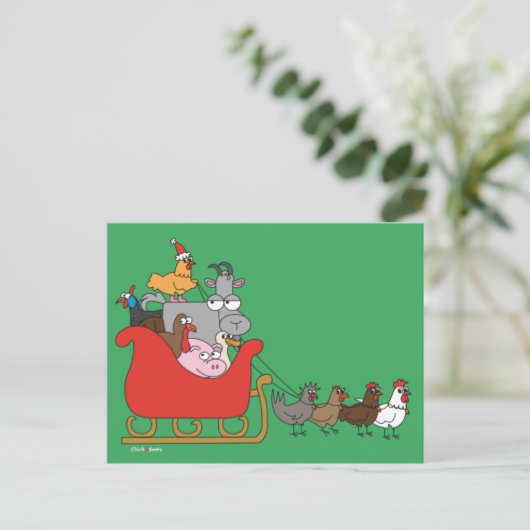De Briefkaarten van Kerstmis van het boerderij (Staand voorkant)