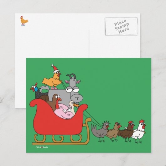 De Briefkaarten van Kerstmis van het boerderij (Voorkant / Achterkant)