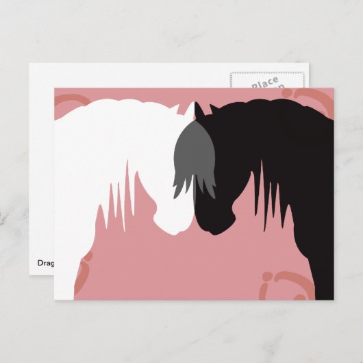 De Briefkaarten van Yin en Yang Horses (Voorkant / Achterkant)