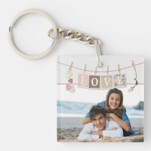 De Brieven van de liefde, Rozen, voegen Foto toe Sleutelhanger