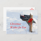 De Brievenbus van Kerstmis met Poinsettia past het Feestdagenkaart (Voorkant / Achterkant)