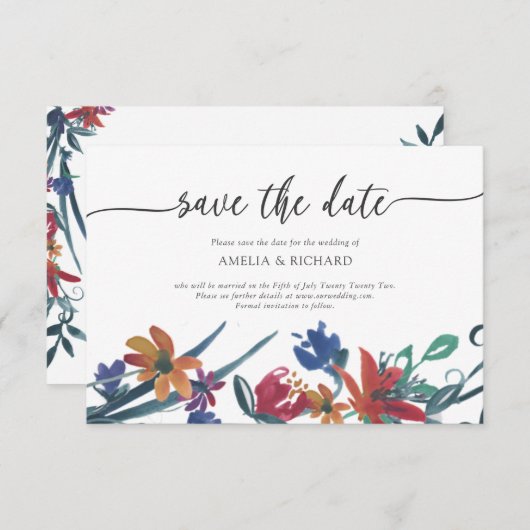 De Bright Country mix bewaart de datum RSVP Kaartje (Voorkant / Achterkant)