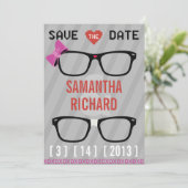 De bril van de geek & het Hart Bieden sparen de Da Save The Date (Staand voorkant)