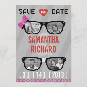 De bril van de geek & het Hart Bieden sparen de Da Save The Date