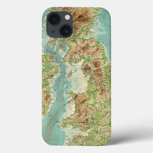 De Britse bathyorographical kaart van Eilanden Case-Mate iPhone Case (Achterkant)