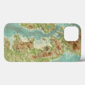 De Britse bathyorographical kaart van Eilanden Case-Mate iPhone Case (Achterkant (horizontaal))