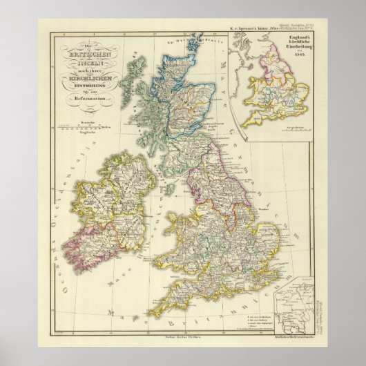 De Britse eilanden na hun kerk Poster (Voorkant)